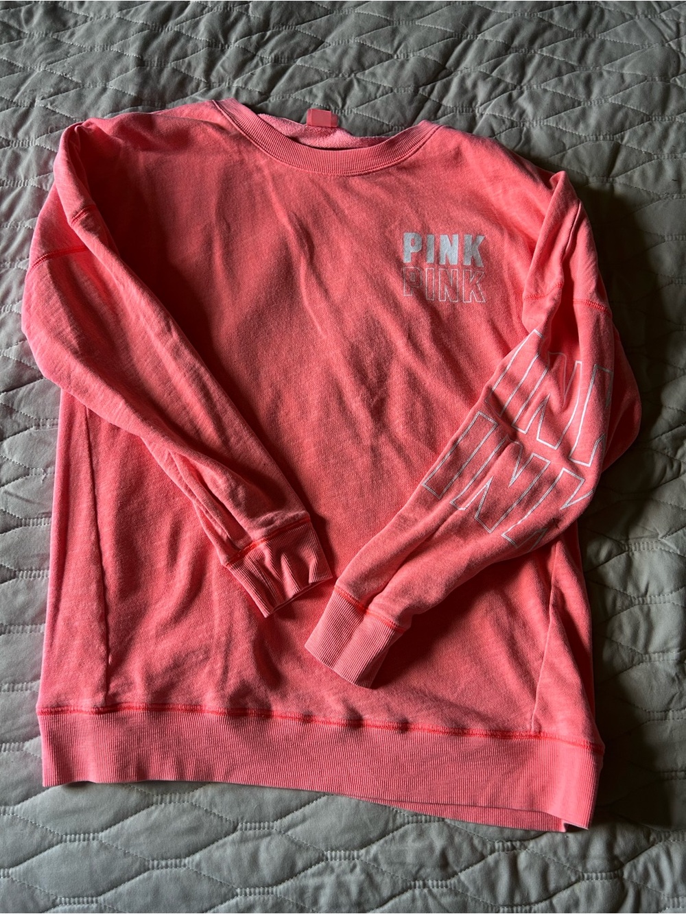 Victoria's Secret PINK Coral-Pink Crewneck Sweatshirt